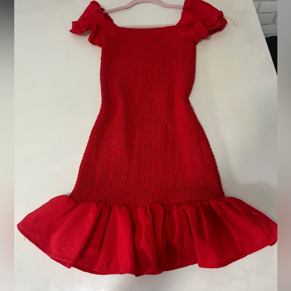 Romantic Bright Red Flare Dress - Size XS mini dress SHEIN